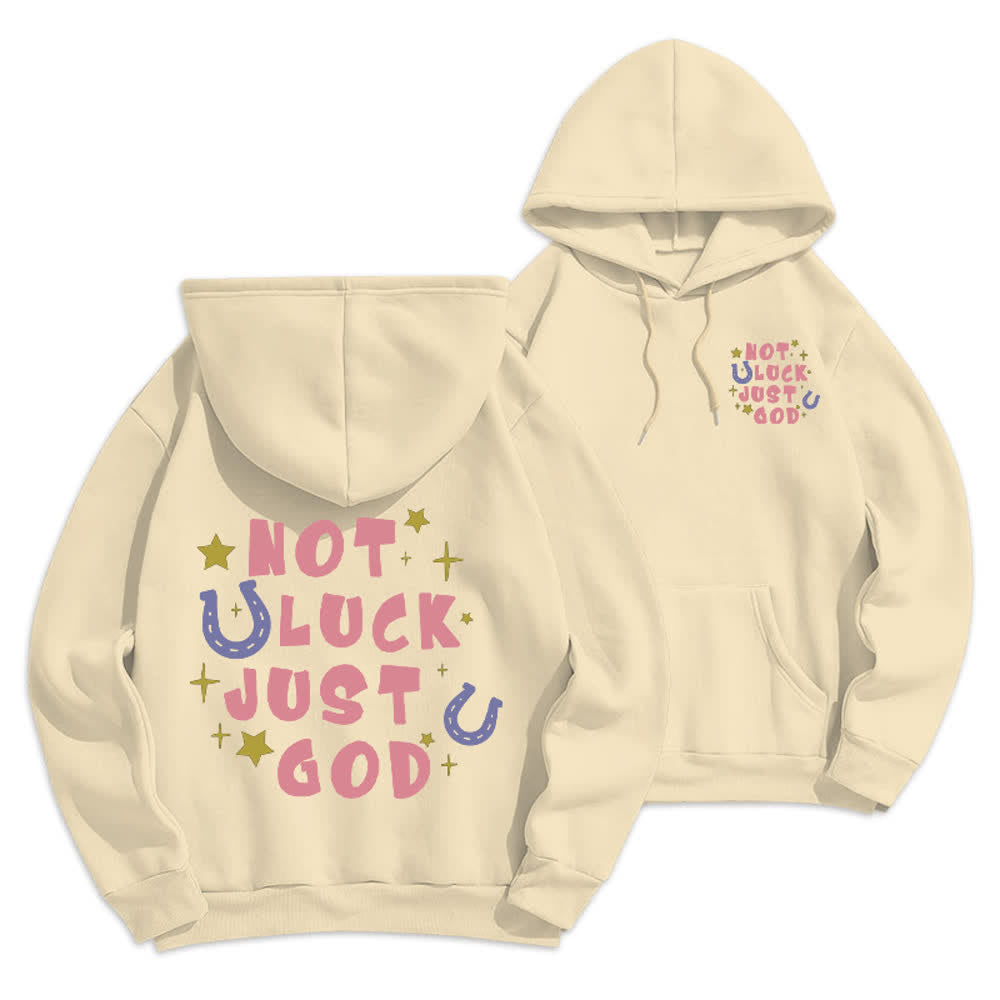 Christianartworkshop Nicht Glück, nur Gott – Fleecegefütterter Hoodie mit Grafikprint - Beige - 2XL - image 21