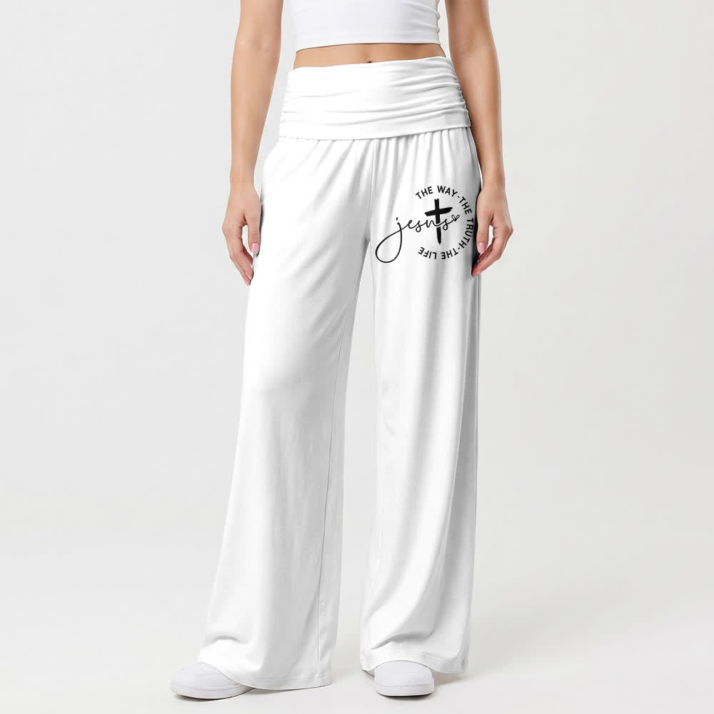 Christianartworkshop Damenhose mit Jesus-Kreuz-Motiv und umklappbarem Bund, weites Bein - image 7