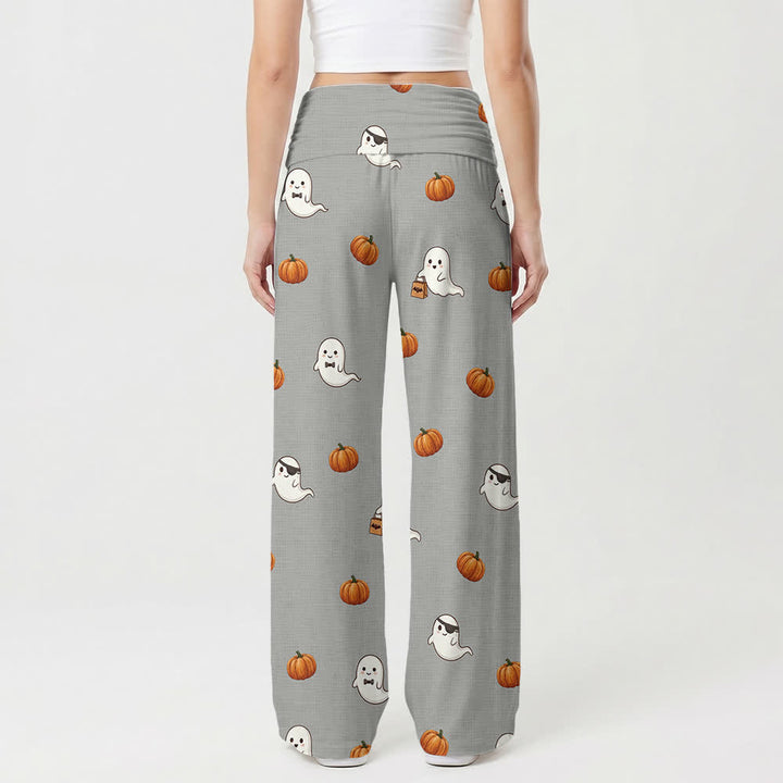 Christianartworkshop Ghost Pumpkin Cross Cozy Lounge Damen-Hose mit weitem Bein - image 2