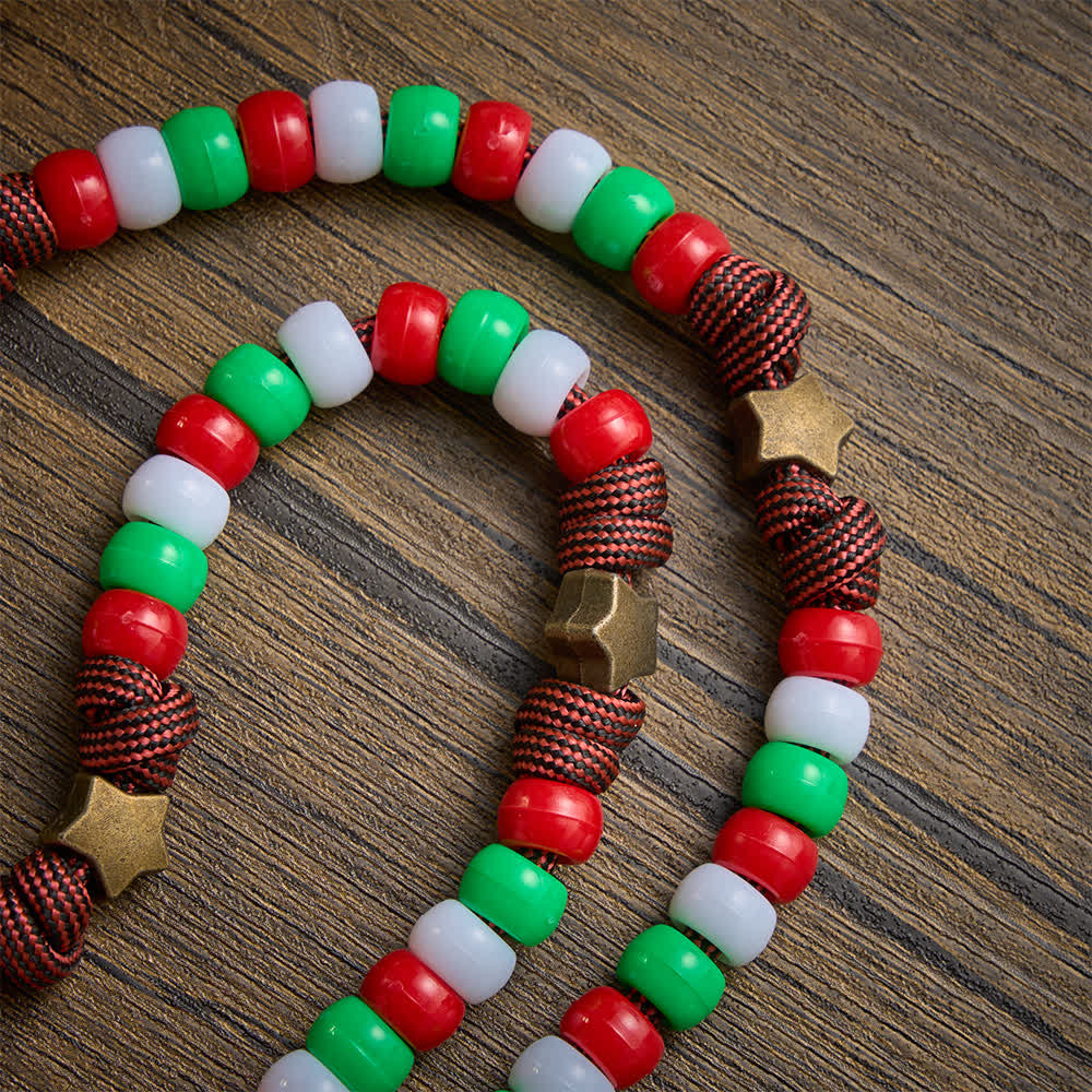 Christianartworkshop Rosenkranz aus Perlenkordel in Weihnachtsfarben mit Medaillon des Heiligen Geistes: Symbol himmlischer Gnade - image 6
