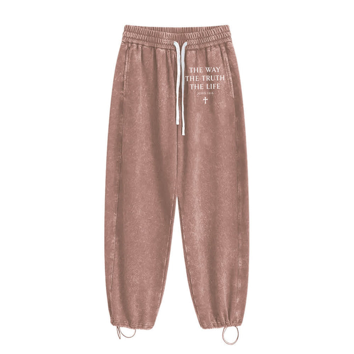 Christianartworkshop Der Weg, die Wahrheit, das Leben, gewaschene Jogginghosen - Braun - 2XL - image 2