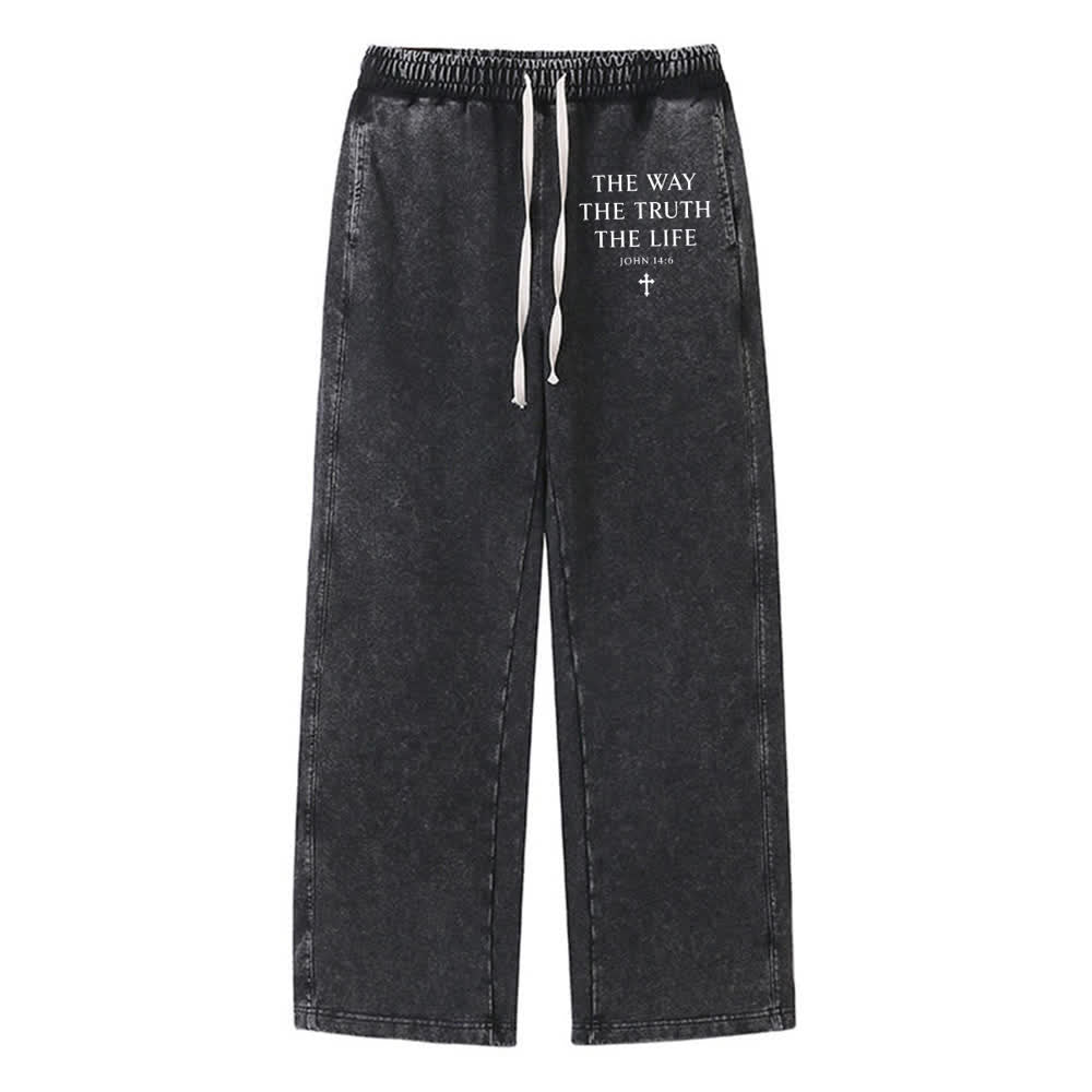 Christianartworkshop Der Weg, die Wahrheit, das Leben, gewaschene Jogginghosen - Schwarz - 2XL - image 6