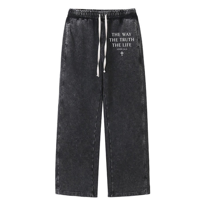 Christianartworkshop Der Weg, die Wahrheit, das Leben, gewaschene Jogginghosen - Schwarz - 2XL - image 6