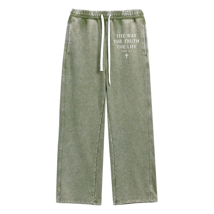 Christianartworkshop Der Weg, die Wahrheit, das Leben, gewaschene Jogginghosen - Armeegrün - 2XL - image 12