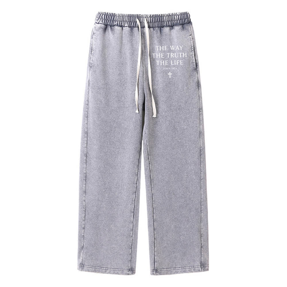 Christianartworkshop Der Weg, die Wahrheit, das Leben, gewaschene Jogginghosen - Grau - 2XL - image 9