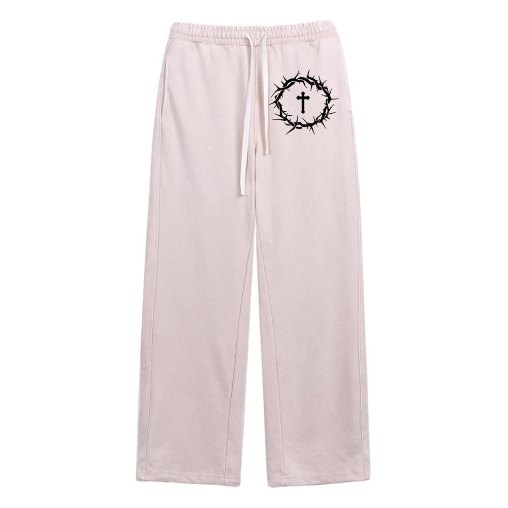Christianartworkshop Thorn Cross Relaxed Fit Washed Sweatpants - image 0