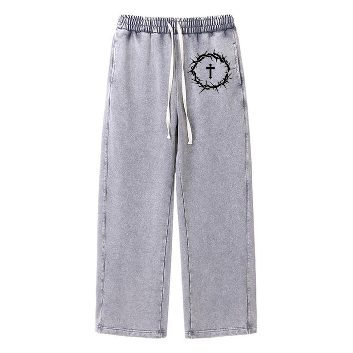 Christianartworkshop Thorn Cross Relaxed Fit Washed Sweatpants - Grau - 2XL - image 9