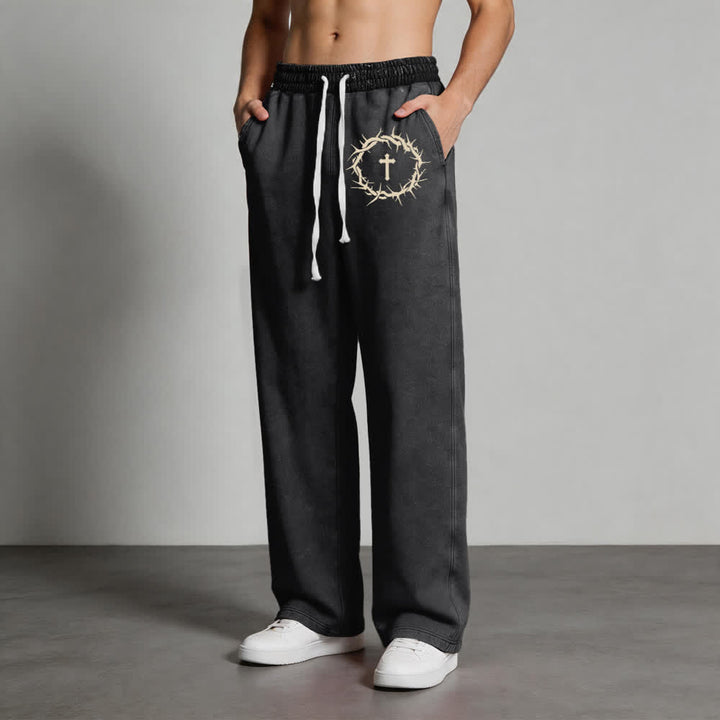 Christianartworkshop Thorn Cross Relaxed Fit Washed Sweatpants - image 4
