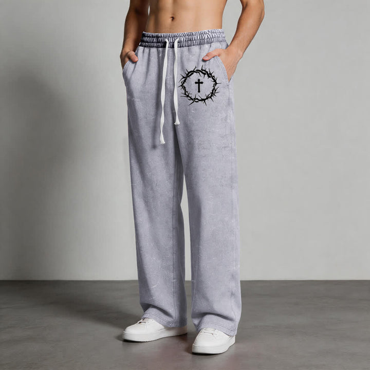 Christianartworkshop Thorn Cross Relaxed Fit Washed Sweatpants - image 12