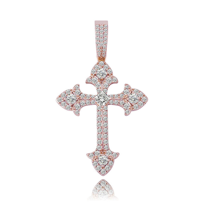 Christianartworkshop Funkelnde Kreuzanhänger-Halskette mit Pavé-Fassung: Zeichen göttlichen Schutzes - Roségolden - image 11