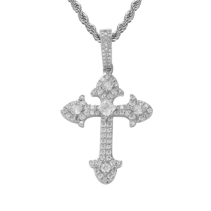 Christianartworkshop Funkelnde Kreuzanhänger-Halskette mit Pavé-Fassung: Zeichen göttlichen Schutzes - Silber - image 8
