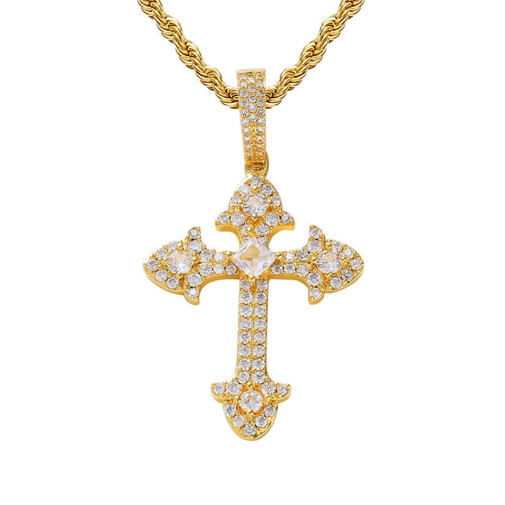 Christianartworkshop Funkelnde Kreuzanhänger-Halskette mit Pavé-Fassung: Zeichen göttlichen Schutzes - image 5