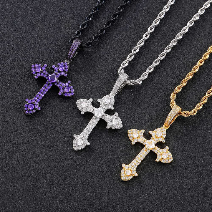 Christianartworkshop Funkelnde Kreuzanhänger-Halskette mit Pavé-Fassung: Zeichen göttlichen Schutzes - image 2