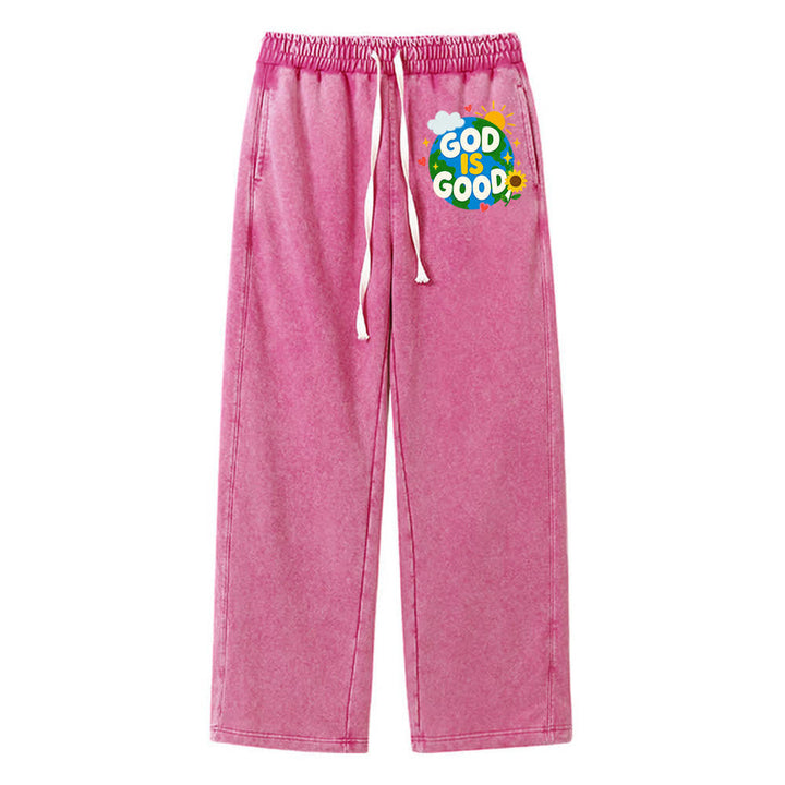 Christianartworkshop Gott ist gut Sonnenblumen-Aufdruck auf gewaschener Jogginghose - Rose - 2XL - image 15