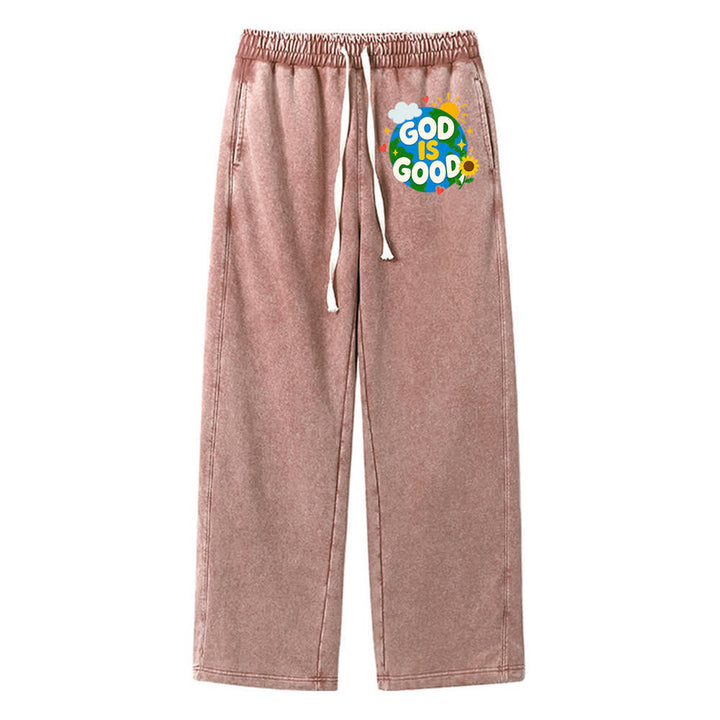 Christianartworkshop Gott ist gut Sonnenblumen-Aufdruck auf gewaschener Jogginghose - Braun - 2XL - image 9