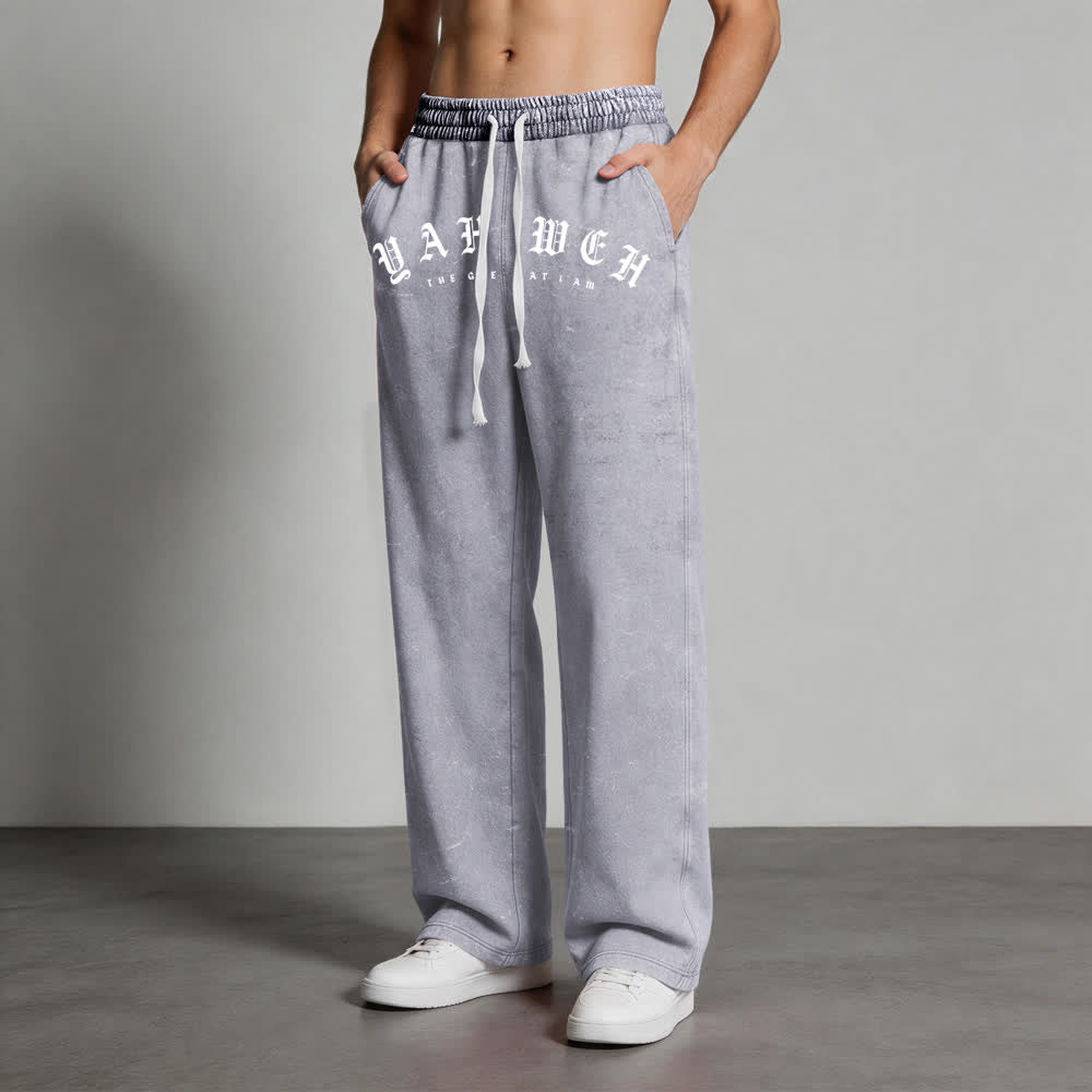 Christianartworkshop Yahweh Vintage Jogginghose mit Kordelzug, lockerer Passform, gewaschen - image 1