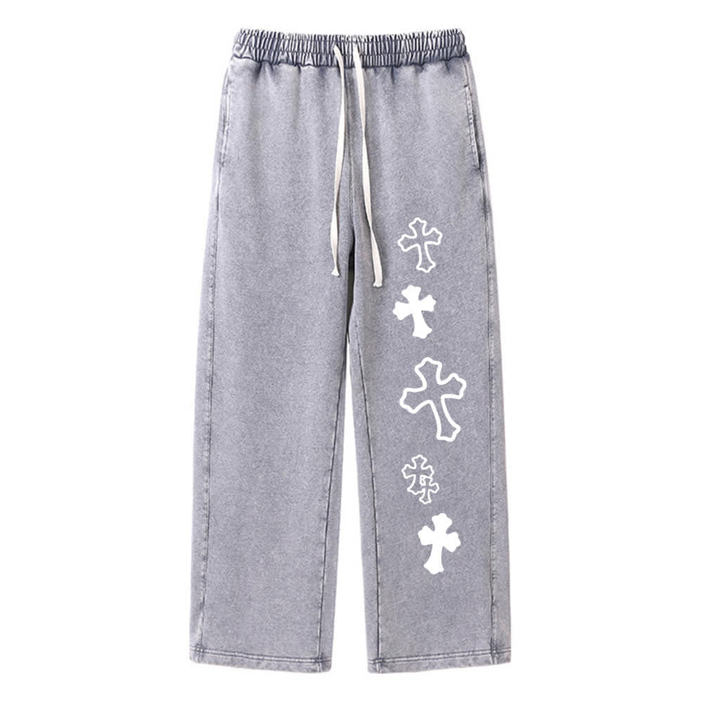 Christianartworkshop Faith Cross Vintage Street Washed Sweatpants - Grau - 2XL - image 0