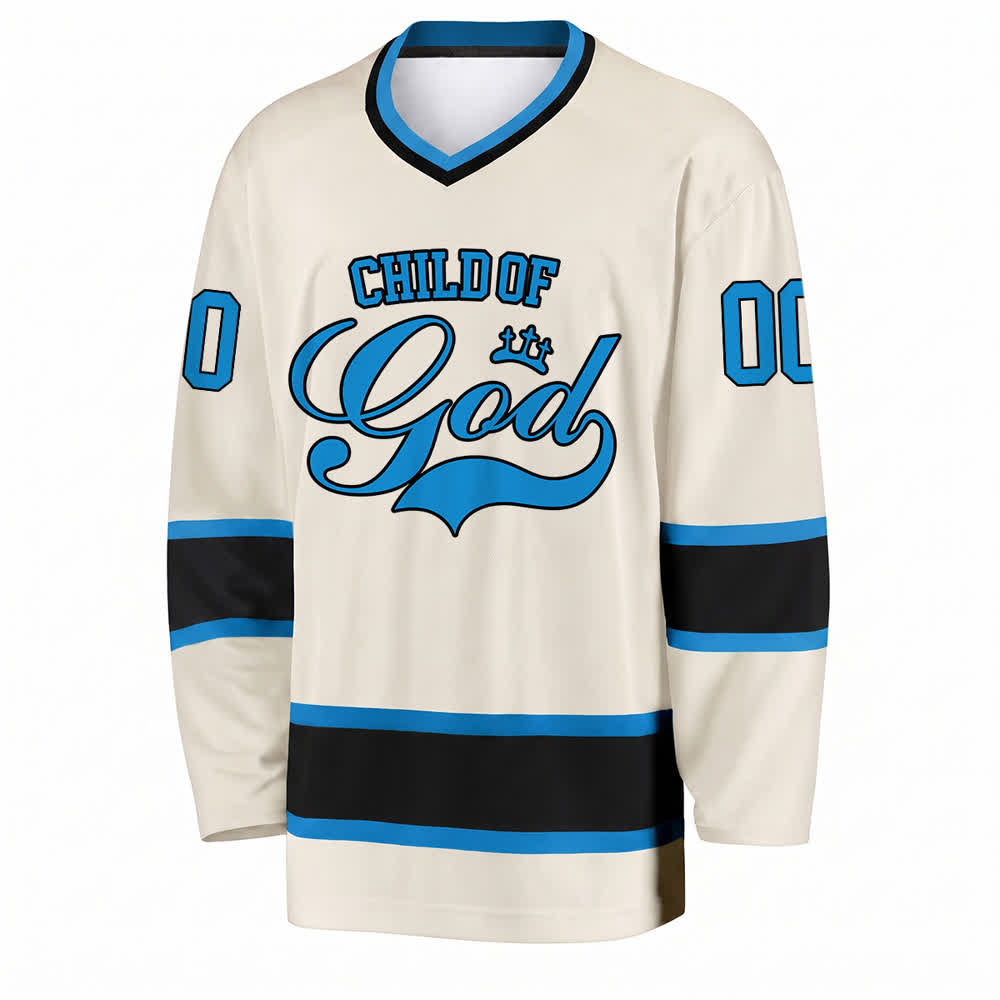 Christianartworkshop Kind Gottes – Glaubensbekenntnis aufgedrucktes Hockeytrikot mit Namen und Nummer – Personalisiertes Hockeytrikot - image 6