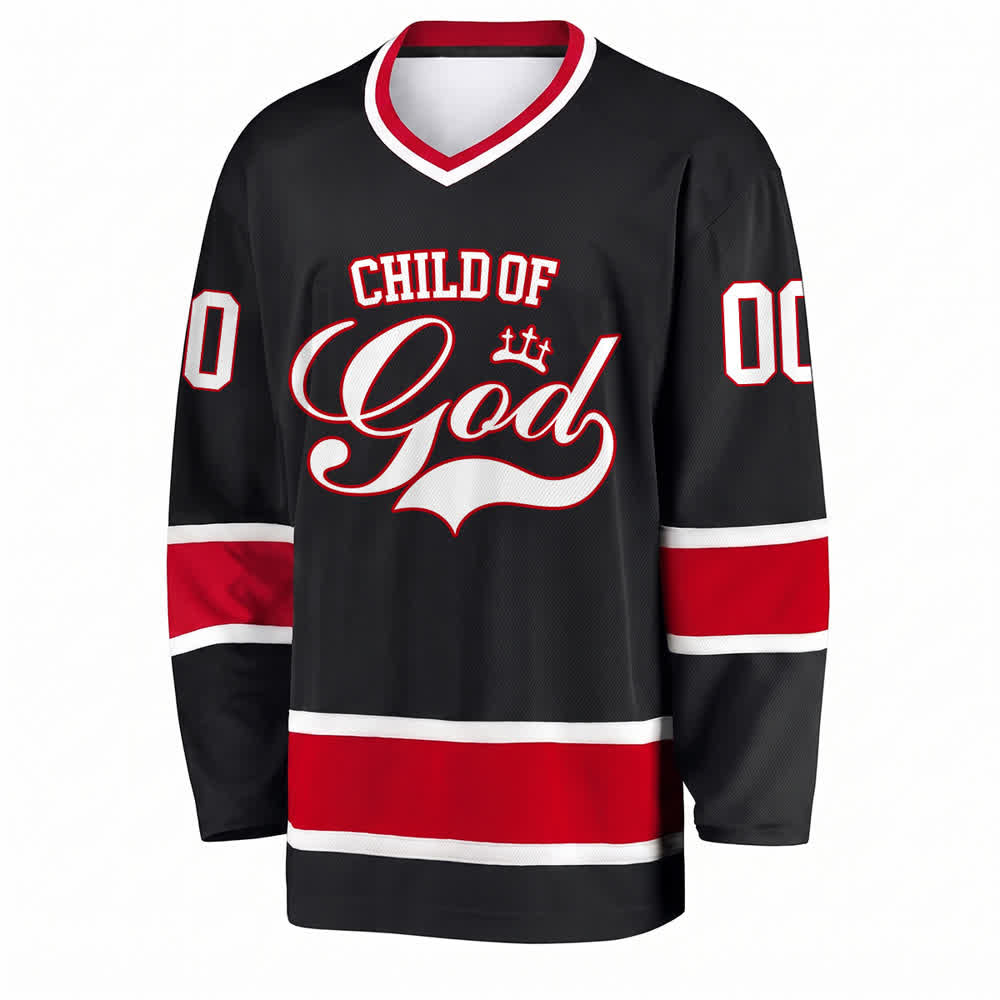 Christianartworkshop Kind Gottes – Glaubensbekenntnis aufgedrucktes Hockeytrikot mit Namen und Nummer – Personalisiertes Hockeytrikot - image 18