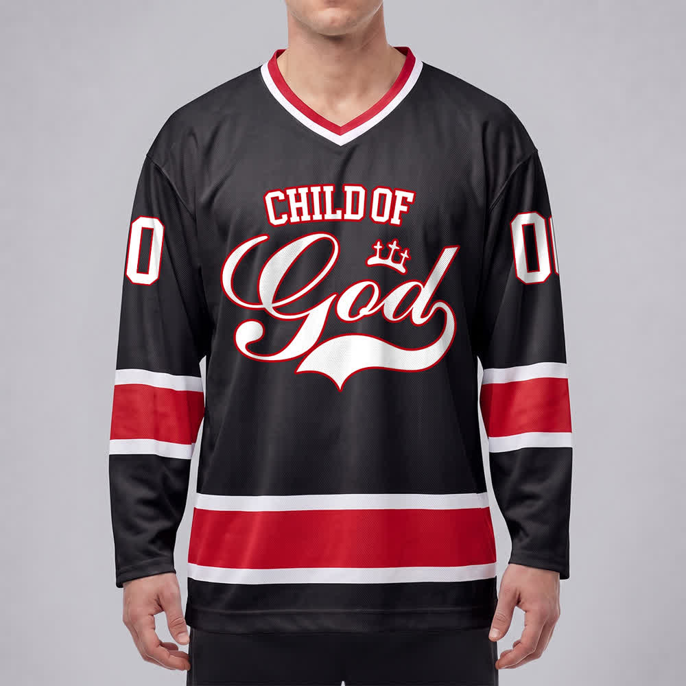 Christianartworkshop Kind Gottes – Glaubensbekenntnis aufgedrucktes Hockeytrikot mit Namen und Nummer – Personalisiertes Hockeytrikot - image 16