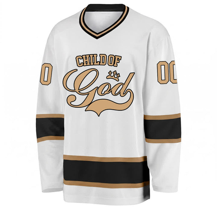Christianartworkshop Kind Gottes – Glaubensbekenntnis aufgedrucktes Hockeytrikot mit Namen und Nummer – Personalisiertes Hockeytrikot - image 1