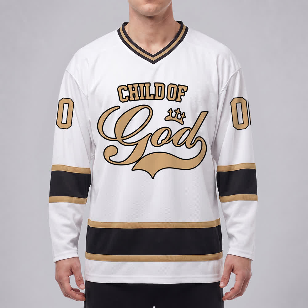 Christianartworkshop Kind Gottes – Glaubensbekenntnis aufgedrucktes Hockeytrikot mit Namen und Nummer – Personalisiertes Hockeytrikot - image 3