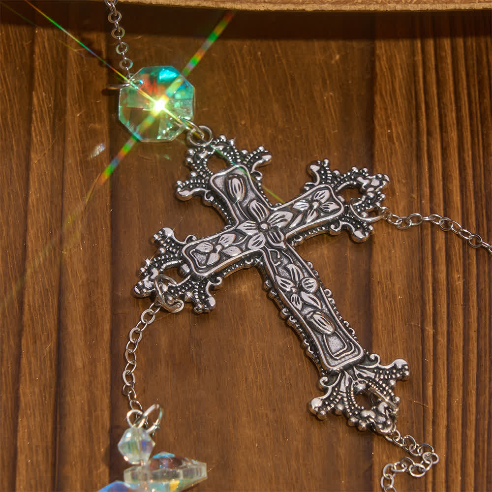Christianartworkshop Mehrsträngiger Kristall-Hängeschmuck mit Kreuz als Symbol göttlichen Trostes - image 4