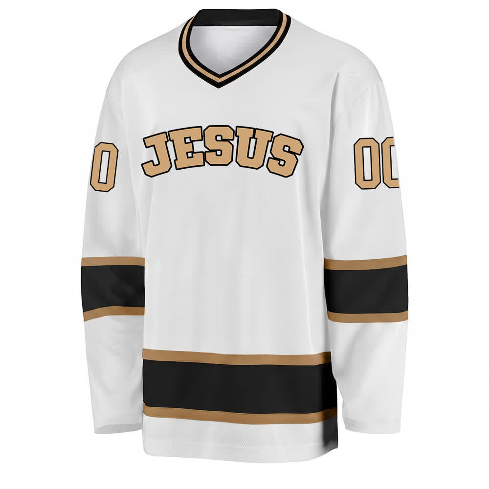Christianartworkshop Auffälliges Jesus-Glaubensbekenntnis, Name und Nummer auf individuellem Hockeytrikot - image 6
