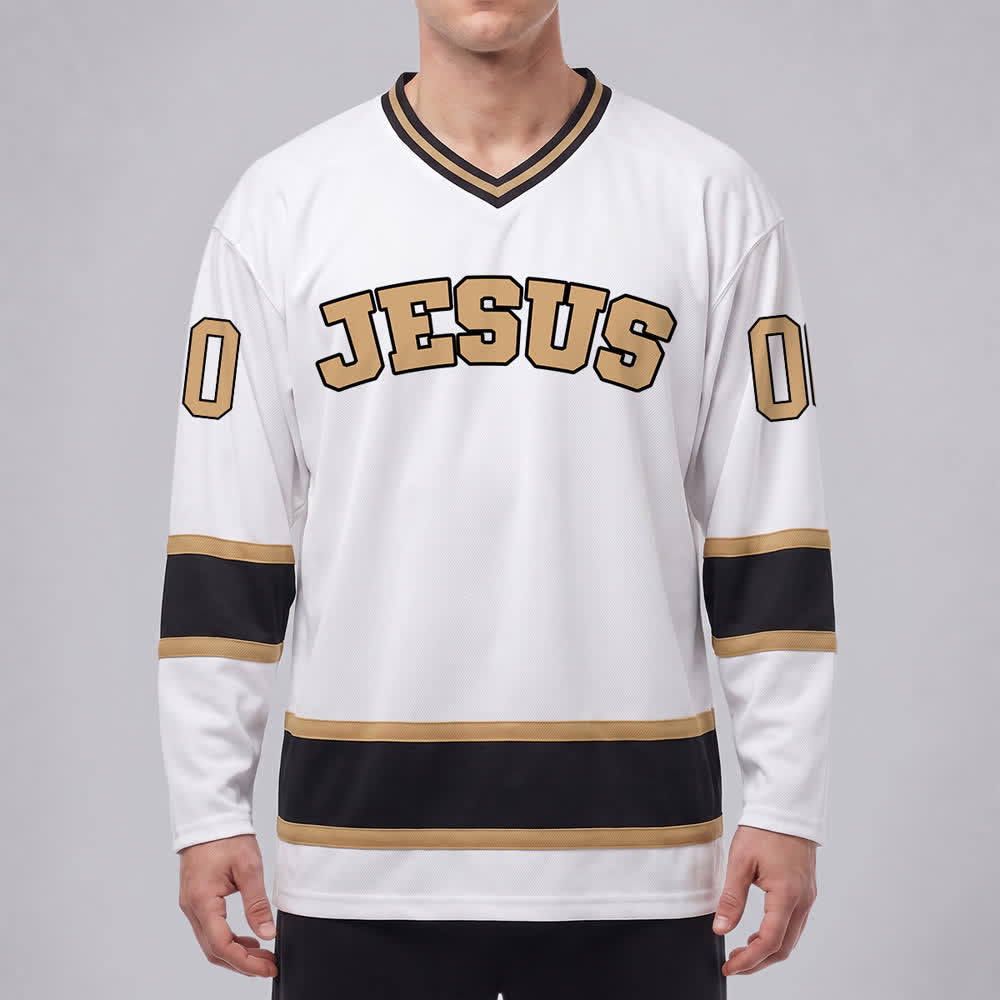 Christianartworkshop Auffälliges Jesus-Glaubensbekenntnis, Name und Nummer auf individuellem Hockeytrikot - image 9
