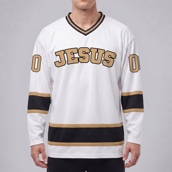 Christianartworkshop Auffälliges Jesus-Glaubensbekenntnis, Name und Nummer auf individuellem Hockeytrikot - image 9