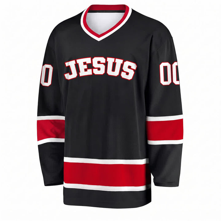 Christianartworkshop Auffälliges Jesus-Glaubensbekenntnis, Name und Nummer auf individuellem Hockeytrikot - image 1