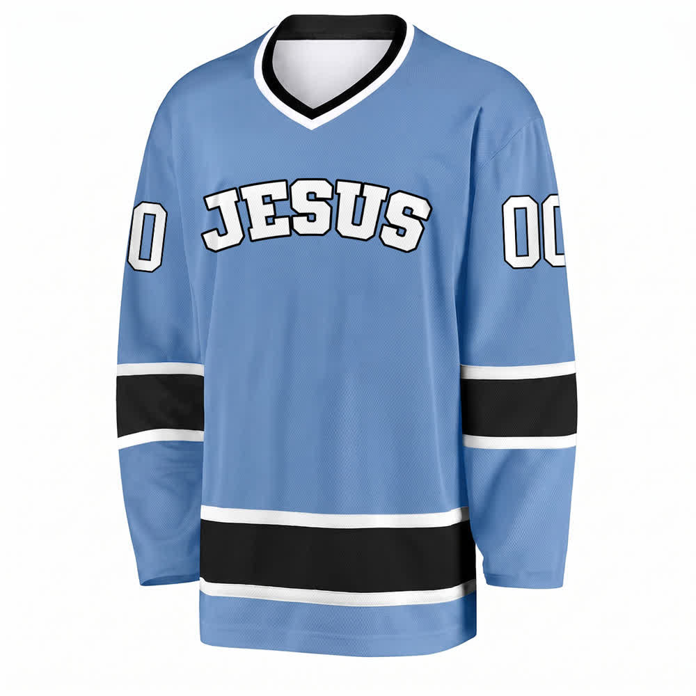 Christianartworkshop Auffälliges Jesus-Glaubensbekenntnis, Name und Nummer auf individuellem Hockeytrikot - image 16