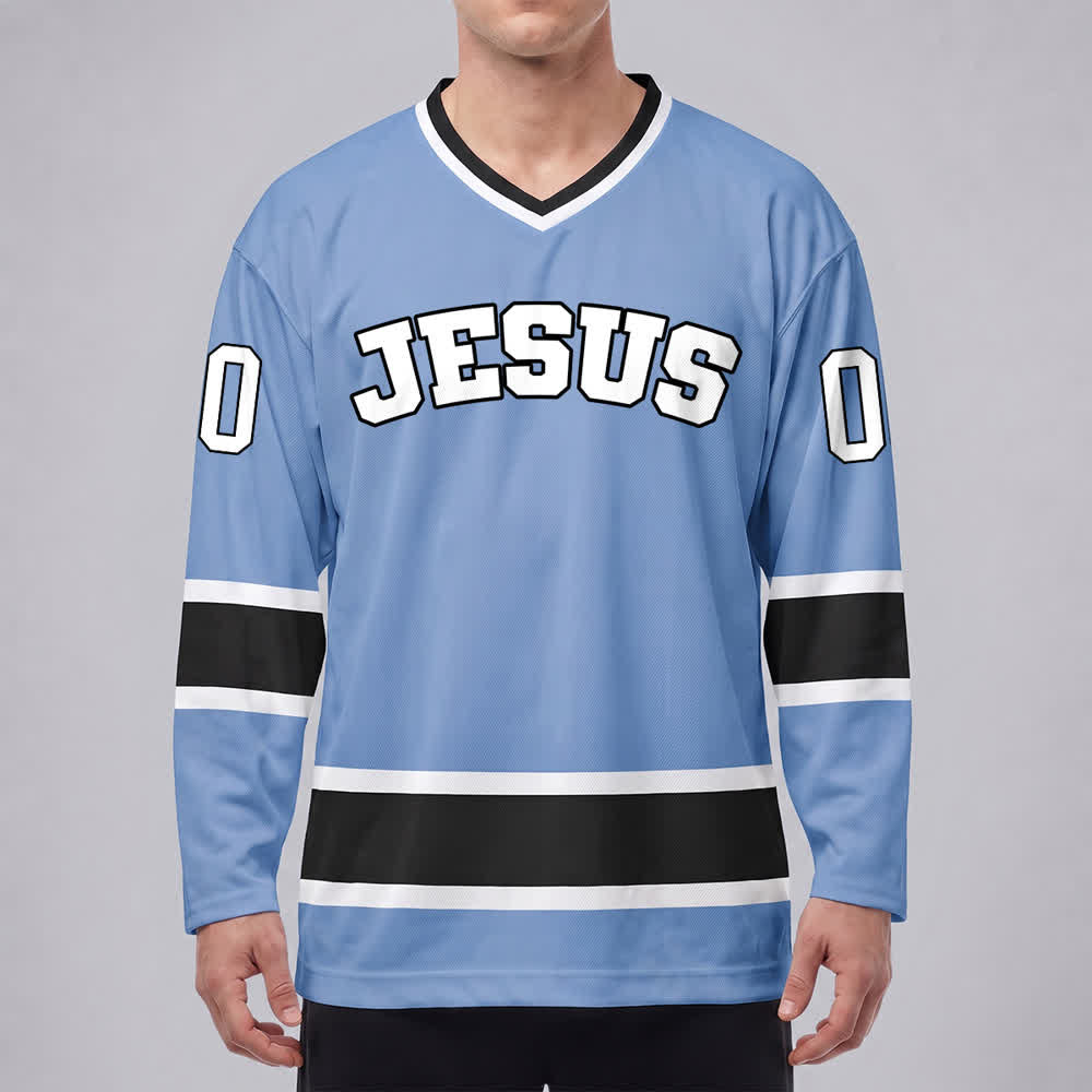 Christianartworkshop Auffälliges Jesus-Glaubensbekenntnis, Name und Nummer auf individuellem Hockeytrikot - image 18