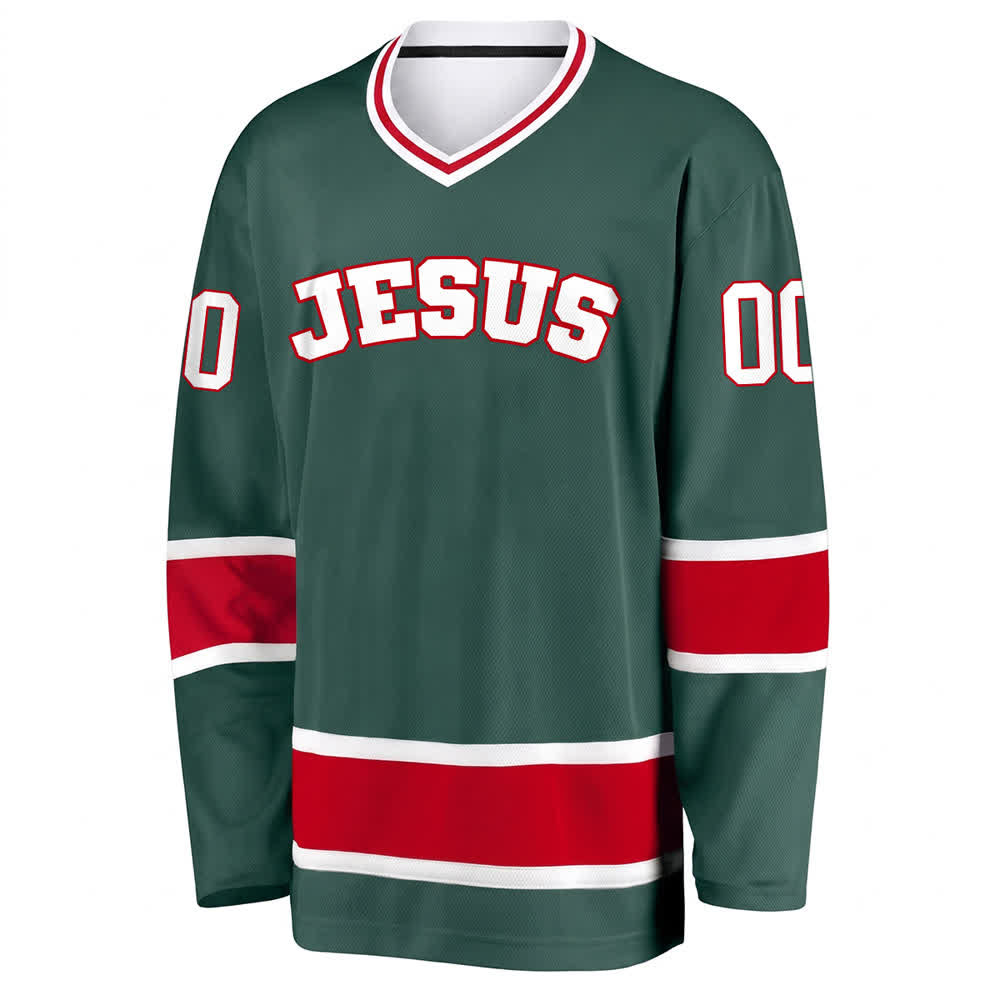 Christianartworkshop Auffälliges Jesus-Glaubensbekenntnis, Name und Nummer auf individuellem Hockeytrikot - image 21
