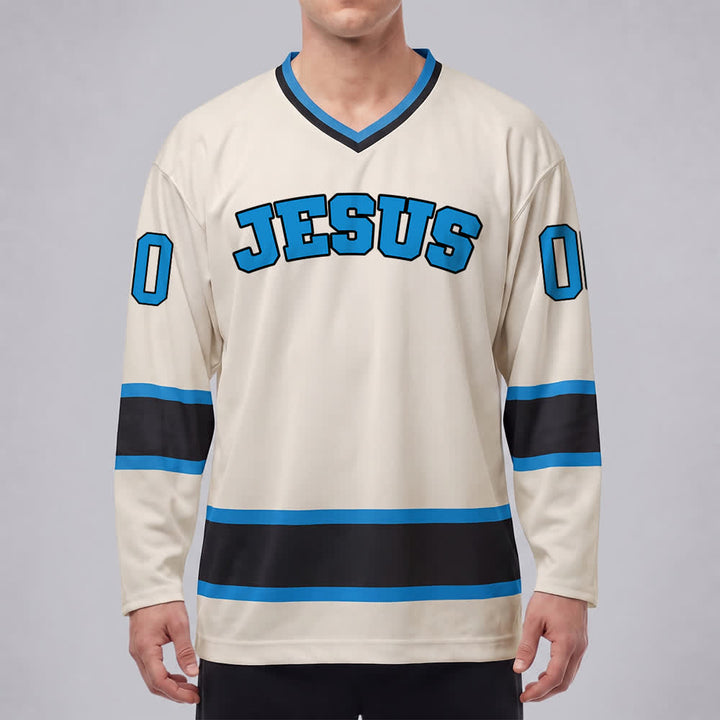 Christianartworkshop Auffälliges Jesus-Glaubensbekenntnis, Name und Nummer auf individuellem Hockeytrikot - image 28
