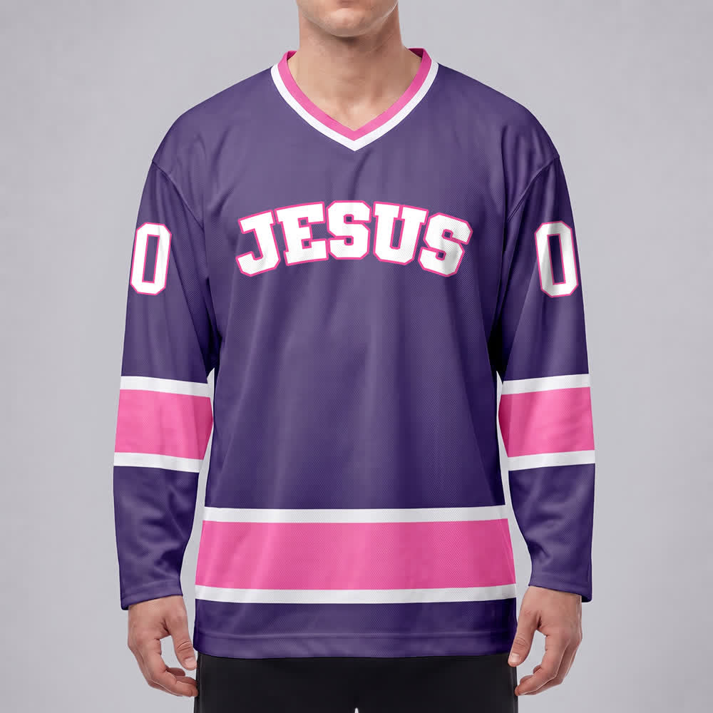 Christianartworkshop Auffälliges Jesus-Glaubensbekenntnis, Name und Nummer auf individuellem Hockeytrikot - image 33