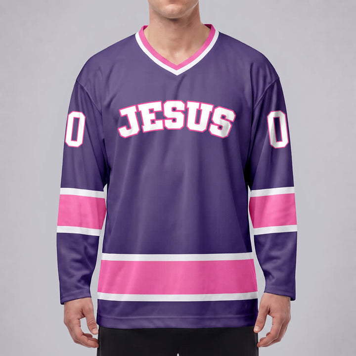 Christianartworkshop Auffälliges Jesus-Glaubensbekenntnis, Name und Nummer auf individuellem Hockeytrikot - image 33