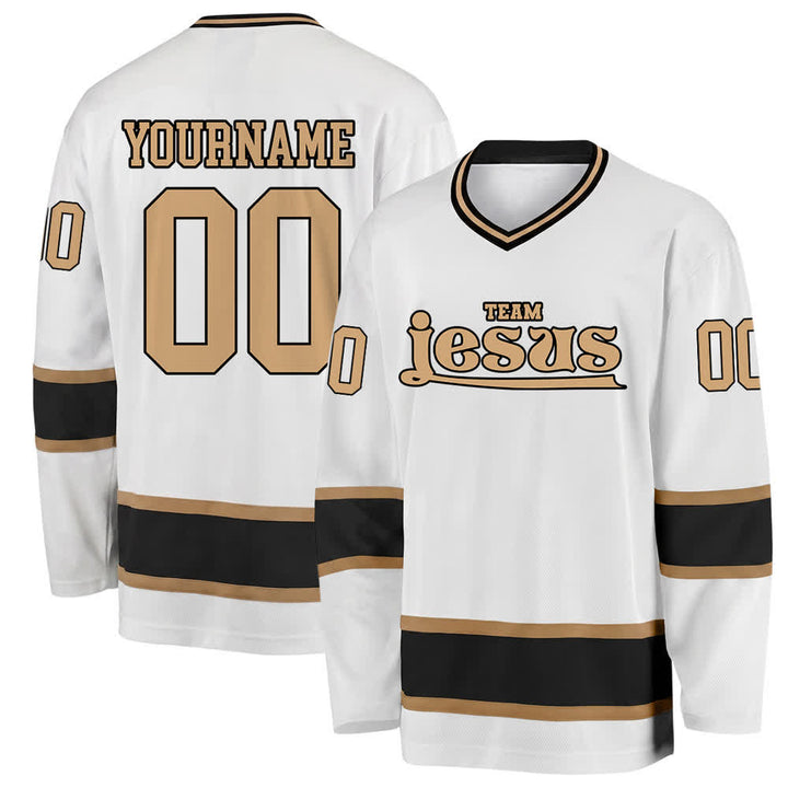 Christianartworkshop Team Jesus Faith Motif Name & Number Customized Hockey Jersey - Weiß - 5XL - Name & Nummer personalisiert - image 5