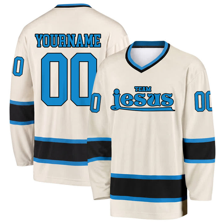 Christianartworkshop Team Jesus Faith Motif Name & Number Customized Hockey Jersey - Beige - 5XL - Name & Nummer personalisiert - image 25