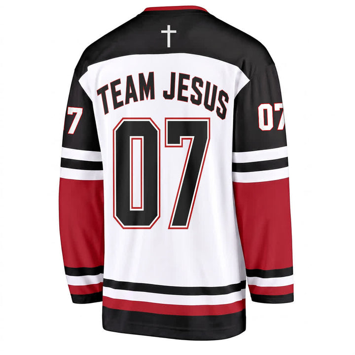 Christianartworkshop Team Jesus 07 Colorblock Langarm-Hockeytrikot - image 2