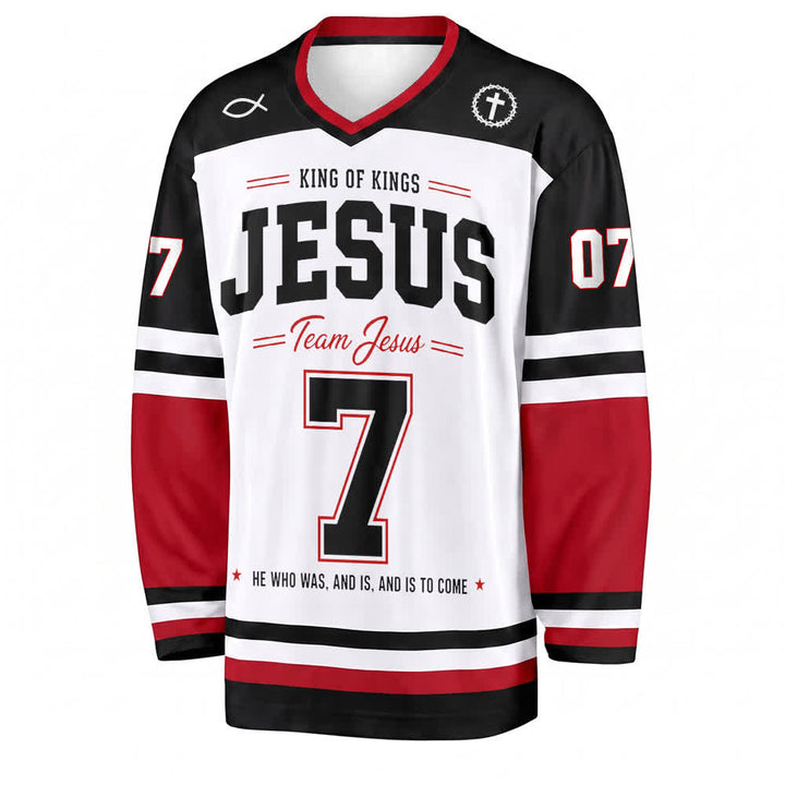 Christianartworkshop Team Jesus 07 Colorblock Langarm-Hockeytrikot - image 1