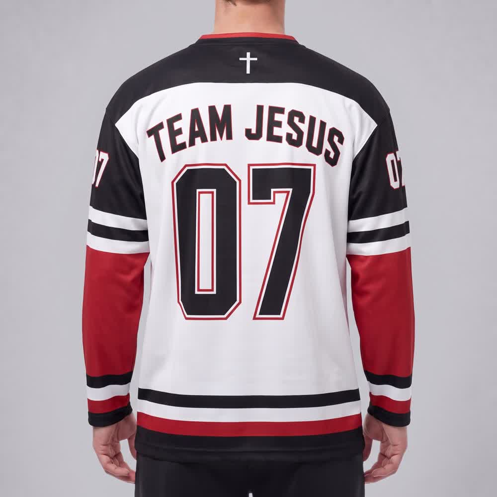 Christianartworkshop Team Jesus 07 Colorblock Langarm-Hockeytrikot - image 4