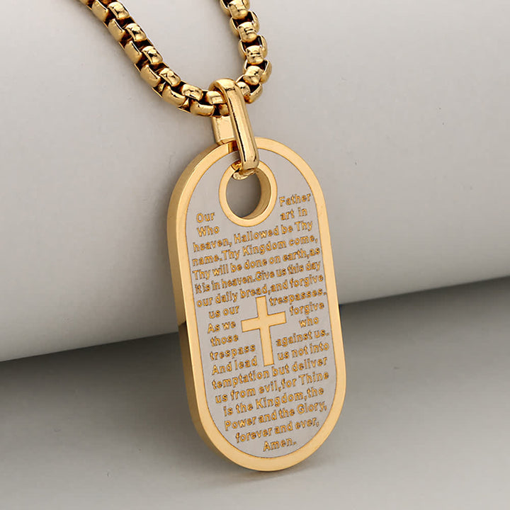 Christianartworkshop Hundemarkenkette mit eingraviertem Bibelvers und Kreuz als Zeichen aufrichtigen göttlichen Trostes - Gold & Silber - image 12