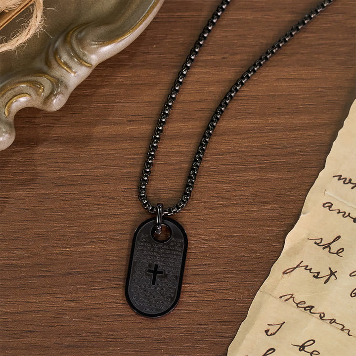 Christianartworkshop Hundemarkenkette mit eingraviertem Bibelvers und Kreuz als Zeichen aufrichtigen göttlichen Trostes - image 11