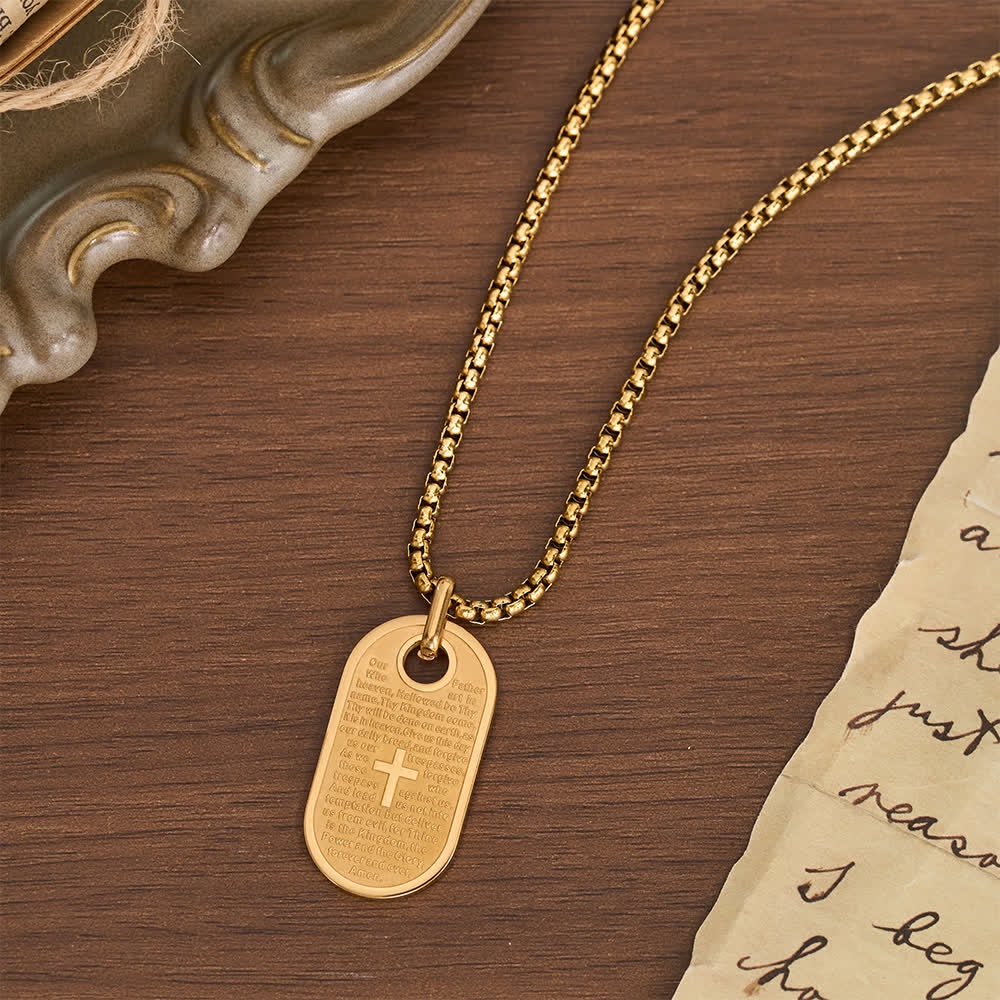 Christianartworkshop Hundemarkenkette mit eingraviertem Bibelvers und Kreuz als Zeichen aufrichtigen göttlichen Trostes - image 5