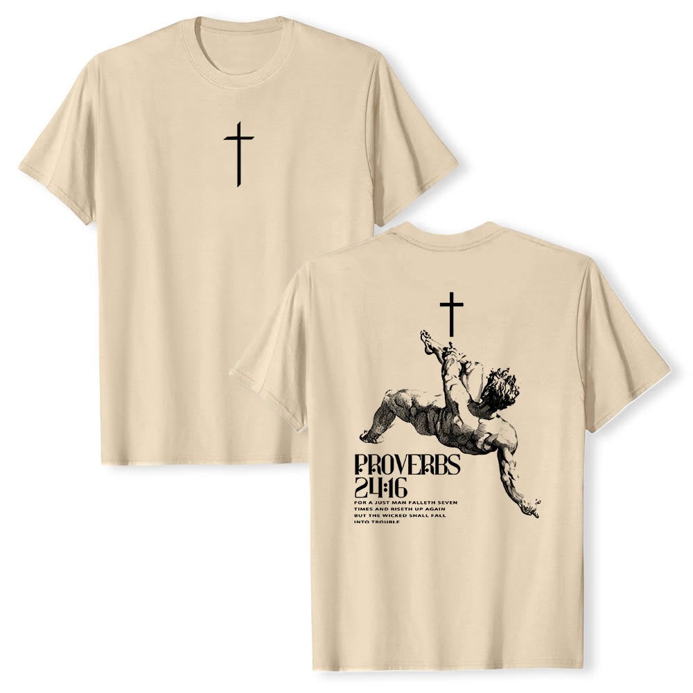 Christianartworkshop Sprüche 24,16' Christliches T-Shirt - Beige - 2XL - image 0