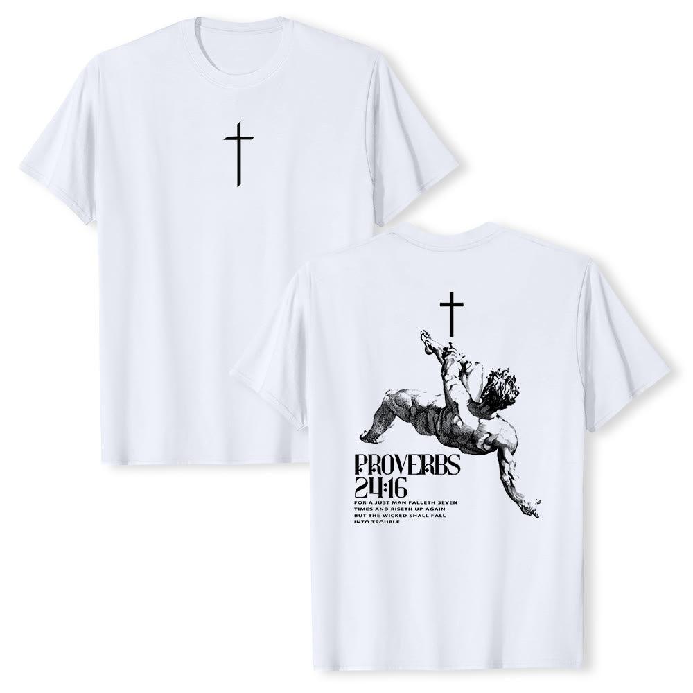 Christianartworkshop Sprüche 24,16' Christliches T-Shirt - Weiß - 2XL - image 3