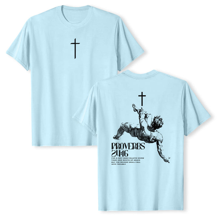 Christianartworkshop Sprüche 24,16' Christliches T-Shirt - Blau - 2XL - image 12