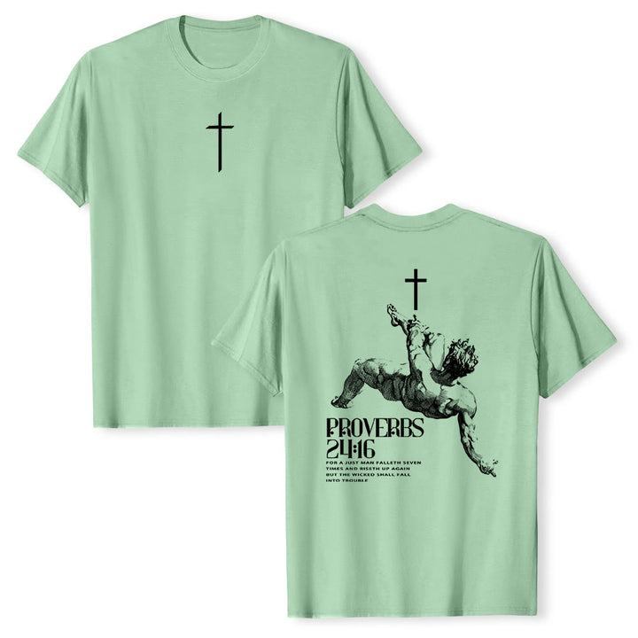 Christianartworkshop Sprüche 24,16' Christliches T-Shirt - Hellgrün - 2XL - image 18