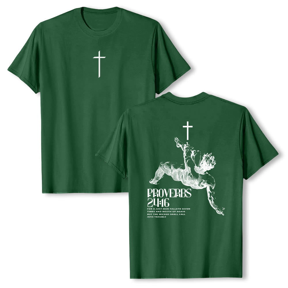 Christianartworkshop Sprüche 24,16' Christliches T-Shirt - Dunkelgrün - 2XL - image 24